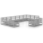 Set Divani da Giardino 12 pz in Legno Massello di Pino