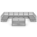 Set Divani da Giardino 12 pz in Legno Massello di Pino