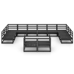Set Divani da Giardino 12 pz in Legno Massello di Pino