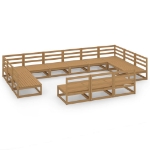 Set Divani da Giardino 13 pz in Legno Massello di Pino