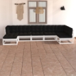 Set Salotto Giardino 7 pz Cuscini Antracite Legno Massello Pino
