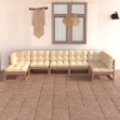 Set Salotto Giardino 7 pz con Cuscini in Legno Massello di Pino