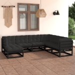 Set Salotto Giardino 7 pz Cuscini Antracite Legno Massello Pino