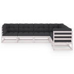 Set Divani Giardino 6 pz con Cuscini in Legno Massello di Pino