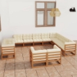 Set Salotto Giardino e Cuscini 12 pz Legno Massello Pino Ambra