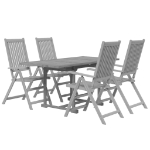 Set da Pranzo per Giardino 5 pz in Legno Massello di Acacia