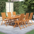 Set Mobili da Pranzo per Giardino 7 pz Legno Massello di Acacia