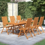 Set Mobili da Pranzo per Giardino 7 pz Legno Massello di Acacia