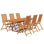 Set Mobili da Pranzo per Giardino 7 pz Legno Massello di Acacia