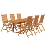 Set Mobili da Pranzo per Giardino 7 pz Legno Massello di Acacia