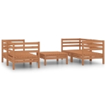 Set Salotto da Giardino 5pz Marrone Ambra Legno Massello Pino