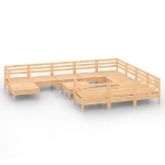 Set Salotto da Giardino 12 pz in Legno Massello di Pino