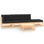 Set Divani Giardino 6 pz con Cuscini in Legno Massello di Pino