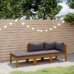 Set Divani da Giardino 3 pz con Cuscini in Massello di Acacia