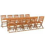 Set da Pranzo da Giardino 11 pz 280x90x75 cm Massello di Acacia