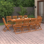Set da Pranzo da Giardino 11 pz 220x90x75 cm Massello di Acacia
