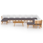Set Divani da Giardino 12 pz con Cuscini in Massello di Acacia