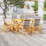 Set Mobili da Pranzo per Giardino 7 pz Legno Massello di Acacia