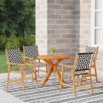 Set Mobili da Pranzo per Giardino 5 pz Legno Massello di Acacia