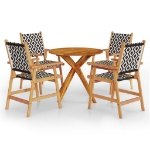 Set Mobili da Pranzo per Giardino 5 pz Legno Massello di Acacia