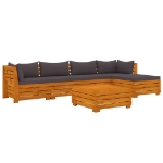 Set Divani da Giardino 6 pz con Cuscini in Massello di Acacia
