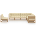 Set Salotto Giardino e Cuscini 7 pz Legno Massello Pino Ambra