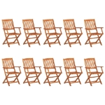 Set da Pranzo da Giardino 11 pz 220x90x75 cm Massello di Acacia