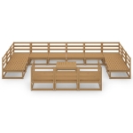 Set Divani da Giardino 14 pz in Legno Massello di Pino