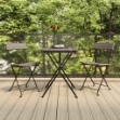 Set Pieghevole da Bistrò 3 pz Grigio in Polyrattan