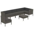 Set Divani da Giardino 8 pz con Cuscini in Polyrattan Grigio