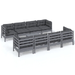 Set Salotto Giardino con Cuscini 9 pz in Legno Massello di Pino
