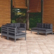 Set Salotto da Giardino 6 pz con Cuscini Legno Massello di Pino