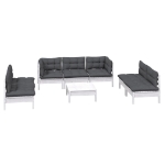 Set Divani da Giardino 8 pz con Cuscini Legno Massello di Pino