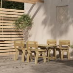 Set da Pranzo da Giardino 5 pz in Legno di Pino Impregnato