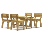 Set da Pranzo da Giardino 5 pz in Legno di Pino Impregnato