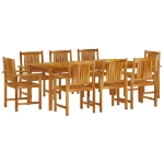 Set da Pranzo per Giardino 9 pz in Legno Massello di Acacia