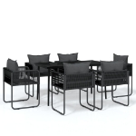 Set da Pranzo da Giardino 7 pz Nero
