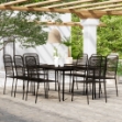Set da Pranzo per Giardino 9 pz con Cuscini Nero