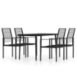 Set da Pranzo da Giardino 5 pz Nero