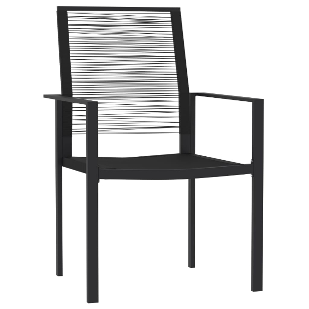 Set Mobili da Pranzo da Giardino 7 pz Nero