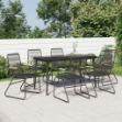 Set da Pranzo da Giardino 7 pz Nero in Rattan PVC