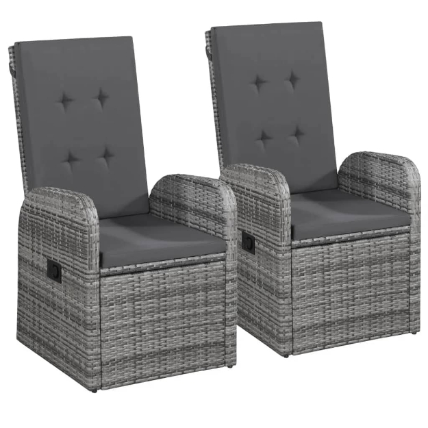 Set da Pranzo da Giardino 7 pz con Cuscini Grigio