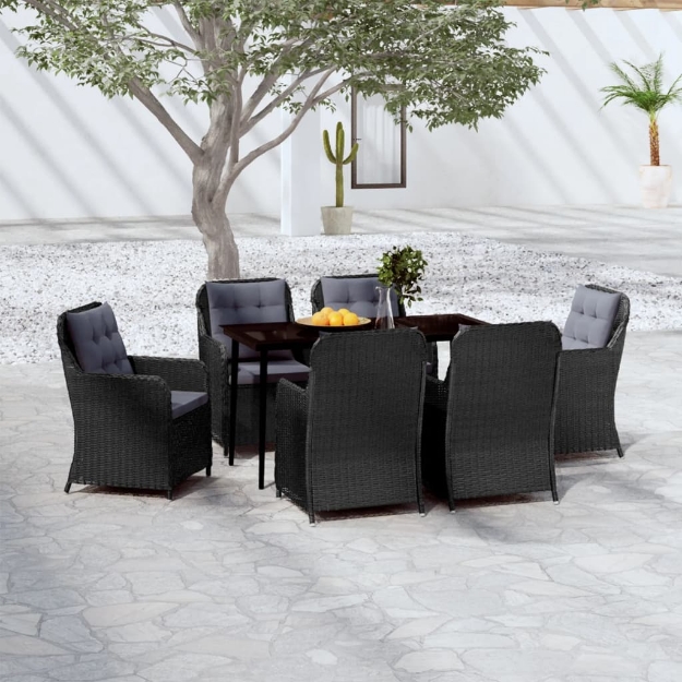 Set da Pranzo da Giardino 7 pz Nero