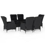 Set da Pranzo da Giardino 7 pz Grigio Scuro