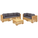 Set Divani da Giardino 6 pz con Cuscini Legno Massello di Teak