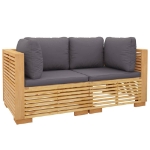 Divani Angolari da Giardino con Cuscini 2pz Legno Massello Teak