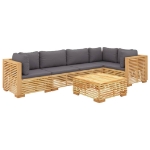 Set Divani da Giardino 6 pz con Cuscini Legno Massello di Teak