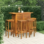 Set da Bar per Giardino 5 pz in Legno Massello di Acacia