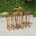 Set da Bar da Giardino 3 pz in Legno Massello di Acacia