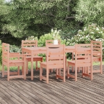Set da Pranzo per Giardino 7 pz in Legno Massello di Douglas